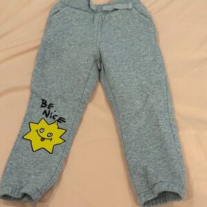 Okie Dokie Gray Sweatpants with Yellow Star Design